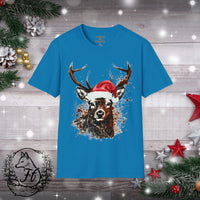 1 Santa Deer Christmas Unisex Graphic Tees! Winter Vibes! All New Heather Colors!!!