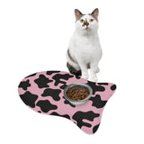 Black and Light Purple Cow Print Pet Feeding Mats! Dog and Cat Shapes! Foxy Pets! Free Shipping!!!