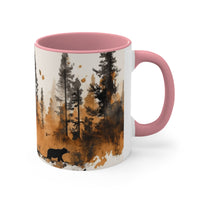 Acid Wash Black Bears Orange Fall Accent Coffee Mug, 11oz! Multiple Colors Available! Fall Vibes!