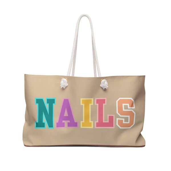Cream Rainbow Nails Vacation Travel Weekender Bag! Free Shipping!!!