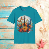 Butterfly Guitar Medley Western Lavender Butterflies Unisex Graphic Tees! Spring Vibes! All New Heather Colors!!! Free Shipping!!!