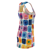Boho Watercolor Tiles Women's Racerback Dress! Free Shipping! Sun Dress, Sleep Shirt, Swim Cover Up!