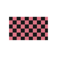 Watermelon Pink Checkered Non Slip Outdoor Rug! Chenille Fabric! Free Shipping!