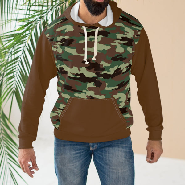 Brown and Green Hunting Camo Western Unisex Pullover Hoodie! All Over Print! New!!!