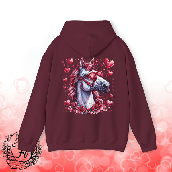 Pink Unicorn With Sunglasses Back Designs Unisex Heavy Blend Hooded Sweatshirt! Free Shipping!!!