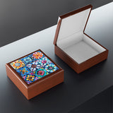 Blue Boho Dreams Jewelry Box! Ceramic Tile Top! Fast and Free Shipping!!!