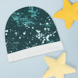 Teal Blue Splash Baby Beanie in Cursive! Free Shipping! Great for Gifting!