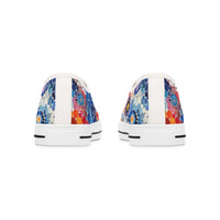 Boho Watercolor Floral Stamp Women's Low Top Sneakers! Free Shipping! Specialty Buy!
