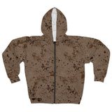 Chocolate Brown Mineral Wash Unisex Full Zip Jacket! Polyester exterior, Fleece interior! Free Shipping!
