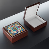 Coral Boho Dreams Jewelry Box! Ceramic Tile Top! Fast and Free Shipping!!!