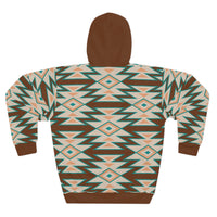 Brown and Teal Aztec Western Unisex Pullover Hoodie! All Over Print! New!!!
