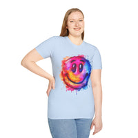 Happy Face Rainbow Unisex Graphic Tees! Summer Vibes! All New Heather Colors!!! Free Shipping!!!
