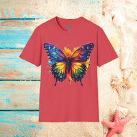 Spring Rainbow Butterfly Unisex Graphic Tees! Spring Vibes! All New Heather Colors!!! Free Shipping!!!