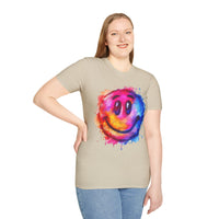 Happy Face Rainbow Unisex Graphic Tees! Summer Vibes! All New Heather Colors!!! Free Shipping!!!