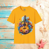 Butterfly Guitar Medley Western Purple Butterflies Unisex Graphic Tees! Spring Vibes! All New Heather Colors!!! Free Shipping!!!