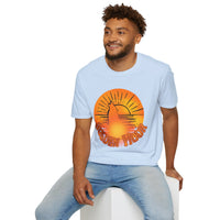 Wolf Golden Hour Orange Unisex Graphic Tees! Summer Vibes! All New Heather Colors!!! Free Shipping!!!