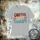 Coffee Is My Therapy Smiley Retro Unisex Graphic Tees! Sarcastic Vibes!
