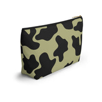 Mauve Green Cow Print Travel Accessory Pouch, Check Out My Matching Weekender Bag! Free Shipping!!!