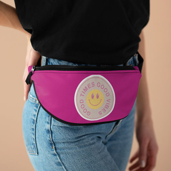 Good Times Good Vibes Smiley Unisex Fanny Pack! Free Shipping! One Size Fits Most!