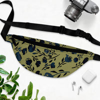 Green and Black Florals Unisex Fanny Pack! Free Shipping! One Size Fits Most!