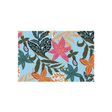 Boho Tropical Trees in Blue Outdoor Rug! Chenille Fabric! Free Shipping!