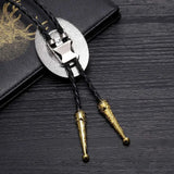 Western Gold silver and Black 3D eagle and horse animal bolo tie!