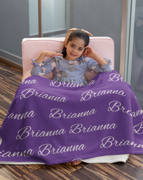 New!!! Custom Name, Quote, Lyrics Sherpa Fleece Blanket! Multiple Colors and Fonts Available!