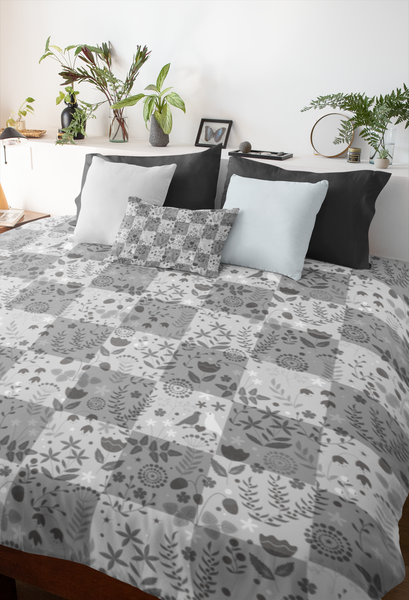 Lacy Grey, Girly Boho Patchwork Quilt Comforter! Super Soft! Free Shipping!! Mix and Match for That Boho Vibe!