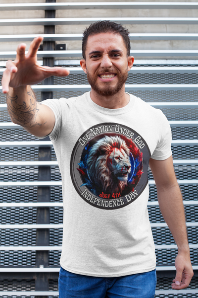 One Nation Under God Lion Independence Day Unisex Graphic Tees!