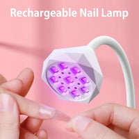 360° Flexible LED Nail Dryer - 27W UV Manicure Lamp with Rechargeable Battery