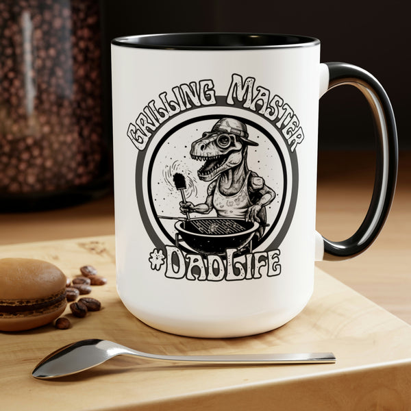 Grilling Master #DadLife Fathers Day Two-Tone Coffee Mugs, 15oz!