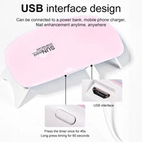 Portable UV Nail Dryer | 6W Mini LED Manicure Lamp with USB Cable