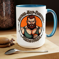 Savage Not Average #BeastMode Fitness Fathers Day Two-Tone Coffee Mugs, 15oz! Red Beard Edition!