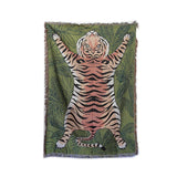 Nordic Leaf Tiger Knitted Throw Blanket