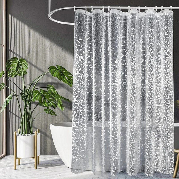 Modern Pebble Pattern Transparent Shower Curtain