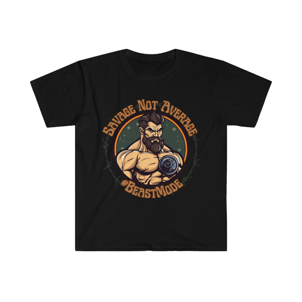 Savage Not Average Beast Mode Funny Gym Unisex Graphic Tees! Sarcastic Vibes! Blackbeard Edition, Fathers Day!