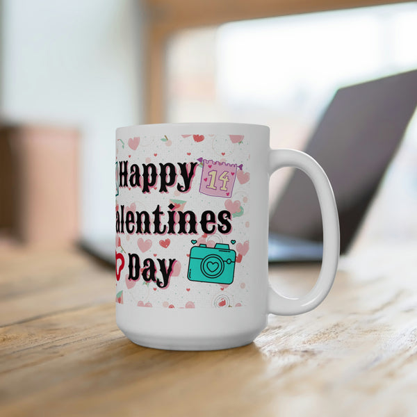 Happy Valentines Day Ceramic Mug 15oz! Valentines Day, Coffee Lovers, Tea Lovers, Gifts! Spring Vibes!