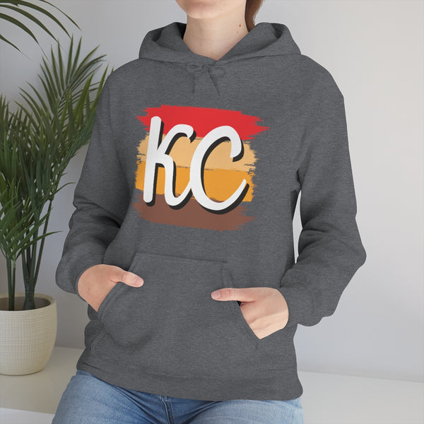 Kansas City Football Paint Stripe KC Unisex Heavy Blend Hooded Sweatshirt! Football Season!