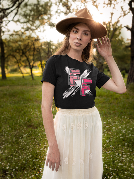 Blush Pink and Black Graphic Tee! Freckled Fox Company, Unisex, T-Shirt, Graphic Tees FreckledFoxCompany