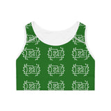 Freckled Fox Logo Sports Bra/Crop Top in Color Emerald Green! Merch! FreckledFoxCompany