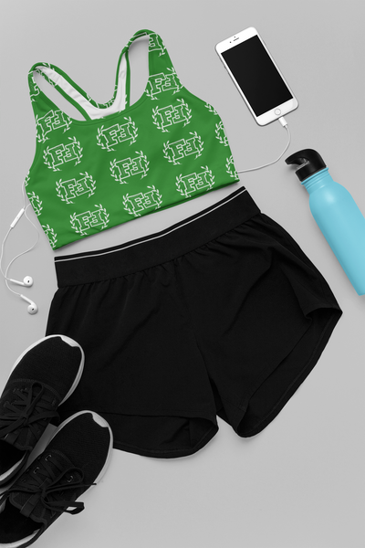 Freckled Fox Logo Sports Bra/Crop Top in Color Emerald Green! Merch! FreckledFoxCompany
