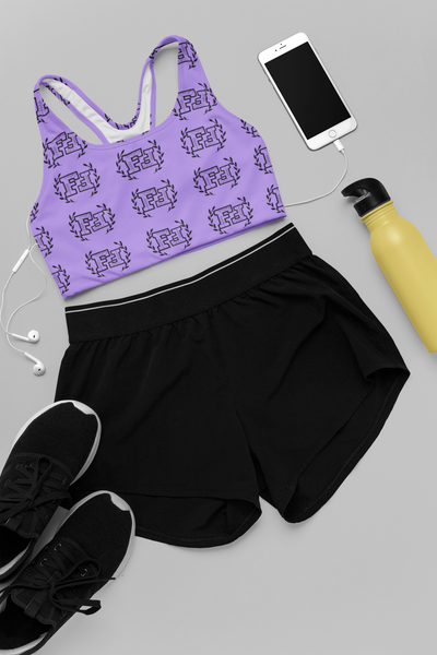 Freckled Fox Logo Sports Bra/Crop Top in Plum Purple! Merch! FreckledFoxCompany