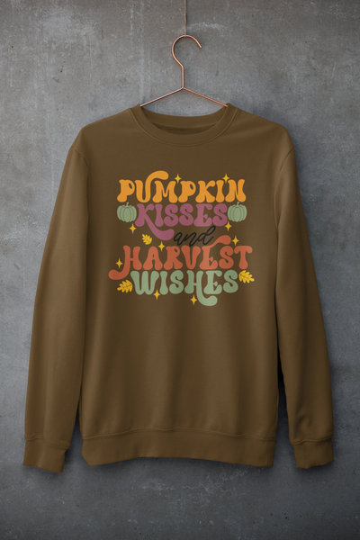 Pumpkin Kisses and Harvest Wishes Crewneck Sweatshirt! Fall Vibes! FreckledFoxCompany