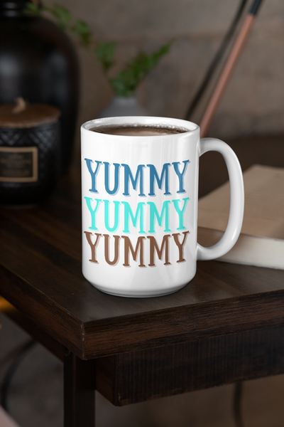 Yummy Yummy Ceramic Mug 15oz! Novelty Gifts, Coffee Lovers! FreckledFoxCompany