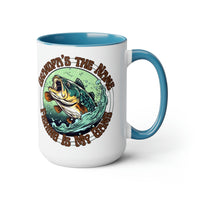Grandpas The Name and Fishing is My Game Two-Tone Coffee Mugs, 15oz! Fathers Day!