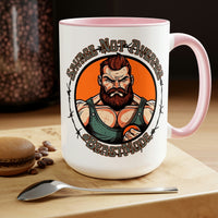 Savage Not Average #BeastMode Fitness Fathers Day Two-Tone Coffee Mugs, 15oz! Red Beard Edition!