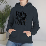 PaPa Needs Coffee Unisex Heavy Blend Hooded Sweatshirt! Sarcastic Vibes! Grandparent vibes!