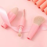 4-in-1 Multifunctional Detachable Makeup Brush Set - Portable Beauty Tools