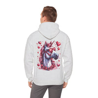 Pink Unicorn With Sunglasses Back Designs Unisex Heavy Blend Hooded Sweatshirt! Free Shipping!!!