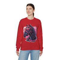 Valentines Day Black Horse Pink Hearts Unisex Sweatshirt! Retro! Free Shipping!!!